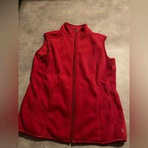 Red sleeveless jacket